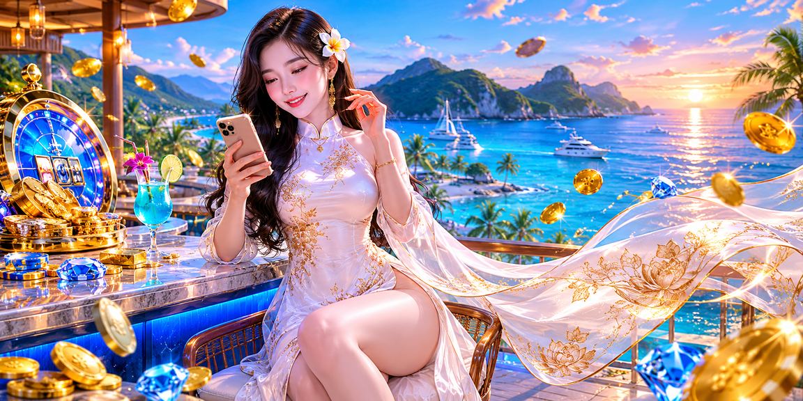 Người dùng mặc áo dài theo dõi sự kiện thể thao và casino di động tại Côn Đảo